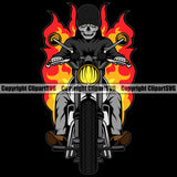 Motorcycle Bike Biker Cycle Chopper Motorbike Fire Color Design Black Background Design Element Ride Rider Racer Rider Transportation Vehicle Art Design Logo Clipart SVG