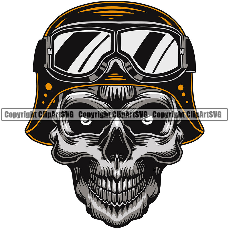 Motorcycle Bike Biker Cycle Chopper Motorbike Ride Rider Racer Rider Silver Skull Skeleton Head And Colorful Helmet Design Element Transportation Vehicle Art Design Logo Clipart SVG