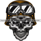 Motorcycle Bike Biker Cycle Chopper Motorbike Ride Rider Racer Rider Silver Skull Skeleton Head And Colorful Helmet Design Element Transportation Vehicle Art Design Logo Clipart SVG