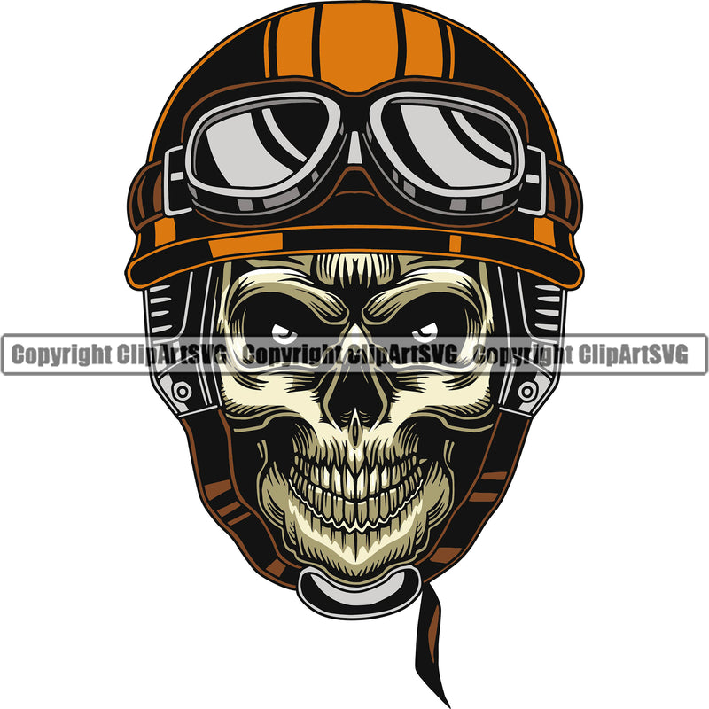 Motorcycle Bike Biker Cycle Chopper Motorbike Skull Yellow Color Face And Colorful Helmet Design Element Ride Rider Racer Rider Transportation Vehicle Art Design Logo Clipart SVG