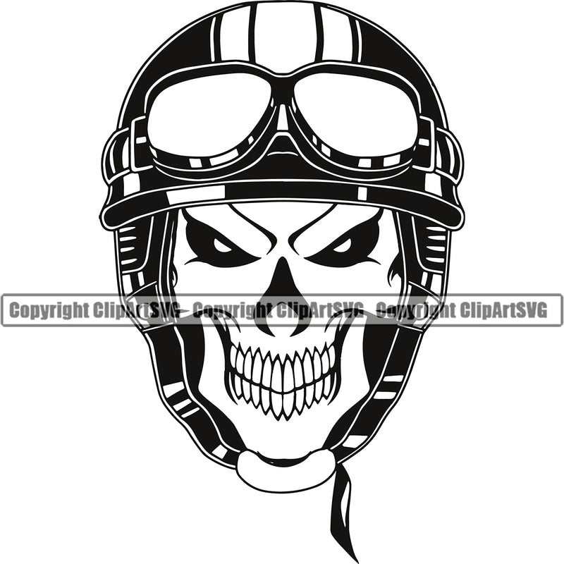 Motorcycle Bike Biker Cycle Chopper Motorbike Skull Black Color Helmet Vector Design Element Ride Rider Racer Rider Transportation Vehicle Art Design Logo Clipart SVG