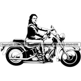 Motorcycle Bike Biker Cycle Chopper Motorbike Ride Rider Racer Rider Motorcycle Woman Ride Design Element Transportation Vehicle Art Design Logo Clipart SVG