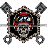 Motorcycle Bike Biker Cycle Chopper Motorbike Ride Rider Racer Rider Skull Head Wearing Sunglasses Helmet Design Element Transportation Vehicle Art Design Logo Clipart SVG