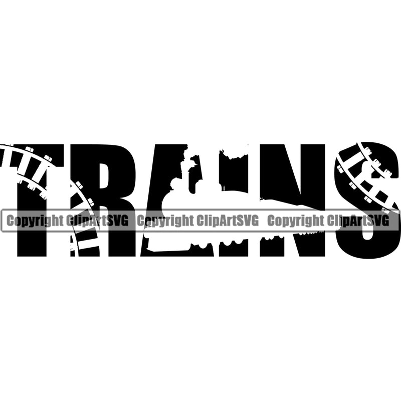 Train Transportation Logo With Trains Text Design Element Transport Old Rail Engine Travel Railway Travel Locomotive Railroad Clipart SVG