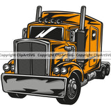 Transportation Truck Yellow Head Color Design Move Moving Business Company Logo Driver Trucker Trucking Shipping Transport Cargo Haul Hauler Delivery Clipart SVG