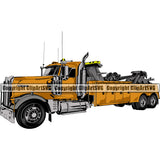 Transportation Truck Yellow Color Vector Design Element Truck Semi Haul Hauler Delivery Transport Trailer Transportation Vehicle Repair Auto Emergency Business Company Logo Clipart SVG