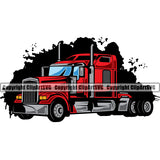 Transportation Truck Red Color Design Trailer Big Rig 18 Wheeler Truck Driver Trucker Trucking Shipping Transport Cargo   Haul Hauler Delivery Clipart SVG