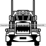 Transportation Truck Head Design Vehicle Move Moving Business Company Logo Trailer Big Rig 18 Wheeler Truck Driver Trucker Trucking Shipping Transport Cargo Clipart SVG