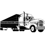 Transportation Truck Delivery Tractor Trailor Design Vehicle Move Moving Business Company Logo Haul Hauler Wheeler Truck Driver Trucker Trucking Shipping Transport Cargo Vector Clipart SVG