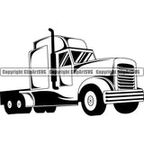 Transportation Truck Delivery Tractor Trailor Design Wheeler Truck Driver Trucker Trucking Shipping Transport Cargo  Haul Hauler Delivery Company Logo Clipart SVG