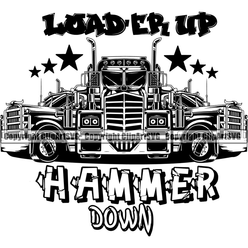 Transportation Truck Driver Hammer Down Color Design Element Commercial Vehicle Move Moving Business Company Logo Wheeler Truck Driver Trucker Trucking Shipping Transport Cargo Clipart SVG
