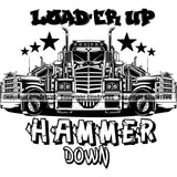 Transportation Truck Driver Hammer Down Color Design Element Commercial Vehicle Move Moving Business Company Logo Wheeler Truck Driver Trucker Trucking Shipping Transport Cargo Clipart SVG