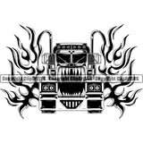 Transportation Truck Driver Load Er Up Danger Design Trailer Big Rig 18 Wheeler Truck Driver Trucker Trucking Shipping Transport Cargo Haul Hauler Delivery Vector Clipart SVG