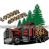 Transportation Truck Driver Lumber Color Design Element Trailer Big Rig 18 Wheeler Truck Driver Trucker Trucking Shipping Transport Cargo Vehicle Move Moving Business Company Logo Clipart SVG