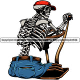 Transportation Truck Driver Skull Color Skeleton Design Trucker Trucking Shipping Transport Cargo  Haul Hauler Delivery Commercial Vehicle Move Moving Business Company Logo Clipart SVG