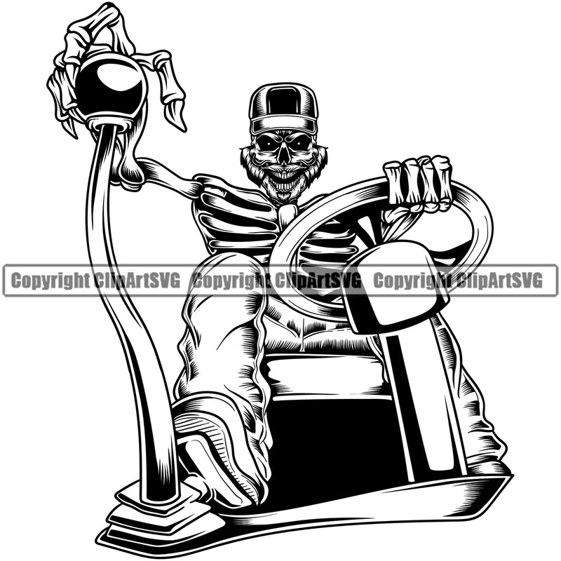 Transportation Truck Driver Skull Danger Skeleton Design Vehicle Move Moving Business Company Logo  Semi Tractor Trailer Big Rig 18 Wheeler Truck Driver Trucker Haul Hauler Clipart SVG