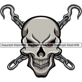 Transportation Truck Driver Skull Chain Hook Vector Color Design Element Tow Truck Business Company Logo Driver Towing Car Truck Semi Haul Vehicle Repair Auto Emergency Clipart SVG