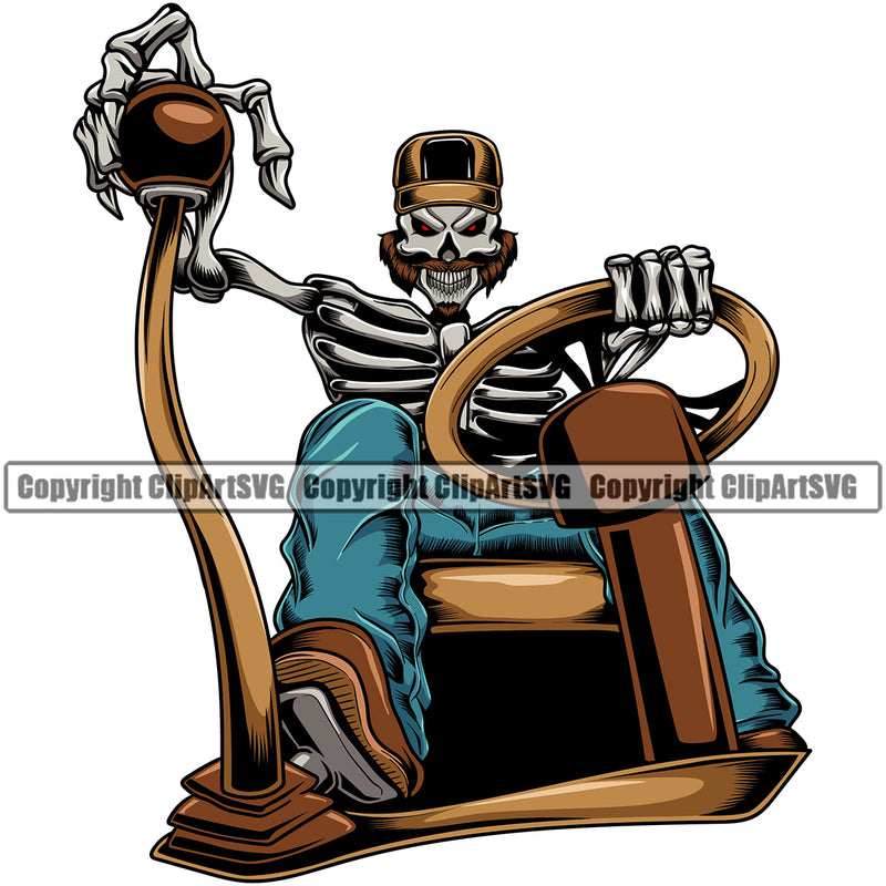 Transportation Truck Driver Skull Design Skeleton Vector Truck Driver Trucker Trucking Shipping Transport Cargo  Haul Hauler Delivery Commercial Vehicle Move Moving Business Company Logo Clipart SVG