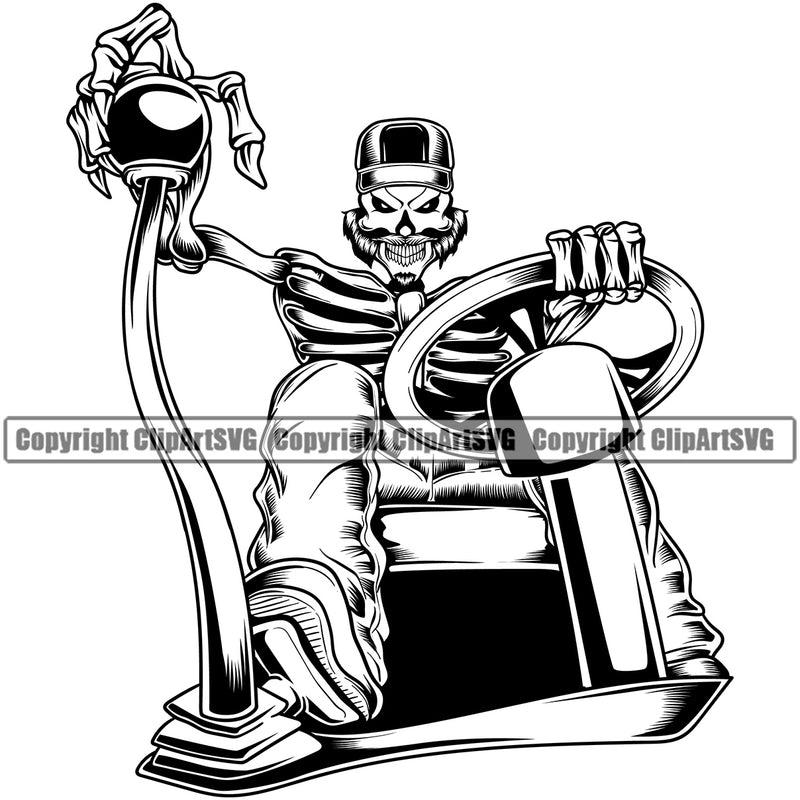 Transportation Truck Driver Skull Vector Skeleton Design Vehicle Move Moving Business Company Logo Semi Tractor Trailer Big Rig 18 Wheeler Truck Driver Haul Hauler Clipart SVG