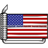 Transportation Truck USA Flag Grill Color Design Semi Tractor Trailer Big Rig 18 Wheeler Truck Driver Trucking Shipping Transport Moving Business Company Logo Vector Clipart SVG