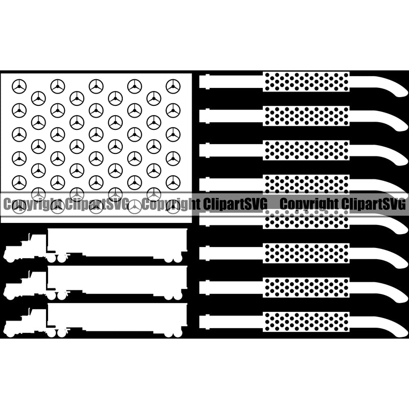 Transportation Truck Flag USA Vector Design Business Company Logo Haul Hauler Delivery Transportation Wheeler Truck Driver Trucker Trucking Shipping Transport Clipart SVG