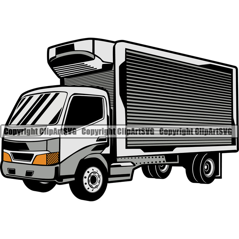 Transportation Truck Black Design Element Semi Tractor Trailer Big Rig 18 Wheeler Truck Driver Trucker Trucking Shipping Haul Hauler Delivery Cargo Business Company Logo Clipart SVG