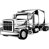 Transportation Truck Semi Design Trailer Big Rig 18 Wheeler Truck Driver Trucker Trucking Shipping Commercial Vehicle Move Moving Business Company Logo Clipart SVG