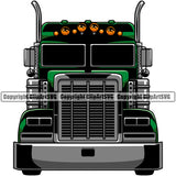 Transportation Truck Semi Black Color Design Element Commercial Vehicle Move Moving Business Company Logo Wheeler Truck Driver Trucker Trucking Shipping Transport Vector Clipart SVG