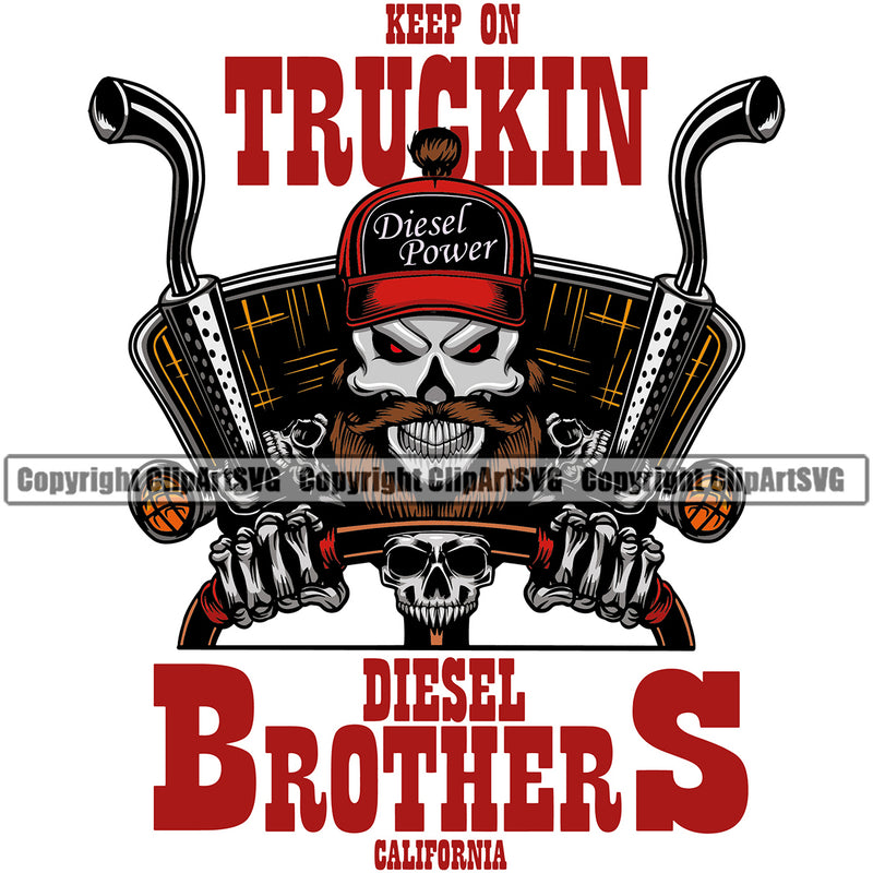 Transportation Truck Skull Color Skeleton Logo Design Moving Business Company Logo Semi Tractor Trailer Big Rig 18 Wheeler Shipping Transport Haul Hauler Clipart SVG