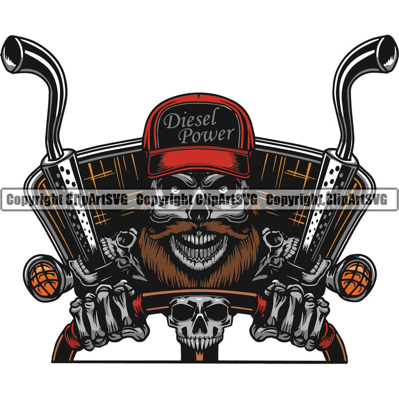Transportation Truck Skull Color Dark Skeleton Logo Design Move Moving Business Company Driver Trucker Trucking Shipping Transport Cargo Semi Tractor Clipart SVG