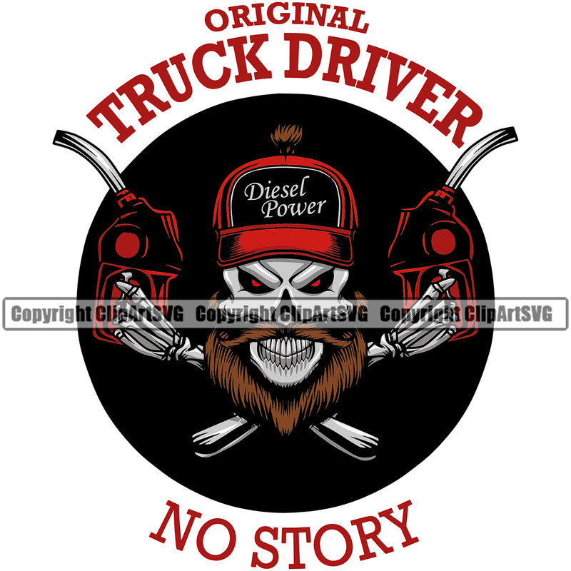 Transportation Truck Skull Logo Black Color Skeleton Design Semi Haul Hauler Delivery Cargo Moving Business Company Tractor Trailer Big Rig 18 Wheeler Truck Driver  Clipart SVG