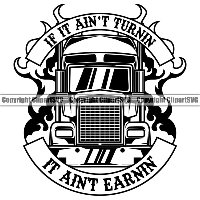 Transportation Truck With Text Design Commercial Vehicle Move Moving Business Company Logo Wheeler Truck Driver Trucker Trucking Shipping Transport Semi Tractor Clipart SVG