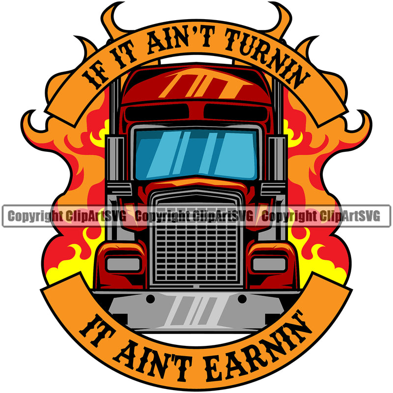 Transportation Truck Colorful Design Vehicle Move Moving Business Company Logo Trailer Big Rig 18 Wheeler Truck Driver Trucker Trucking Shipping Transport Haul Hauler Clipart SVG
