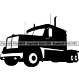 Transportation Trucking Black Color Design Element Trucking Shipping Transport Cargo Haul Hauler Delivery Vehicle Move Moving Business Company Logo Clipart SVG