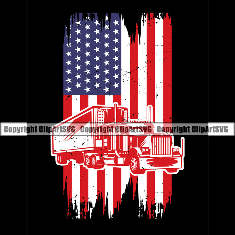 Transportation Trucking Logo Flag Color Design Commercial Vehicle Move Moving Business Company Trucker Trucking Shipping Transport Haul Hauler Clipart SVG