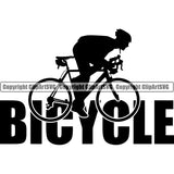 Bicycle Riding Rider Ride Racing Racer Race BMX Motocross Bicycle Logo With Bicycle Black Color Quote Text Design Element Exercise Fitness Sport Design Logo Clipart SVG
