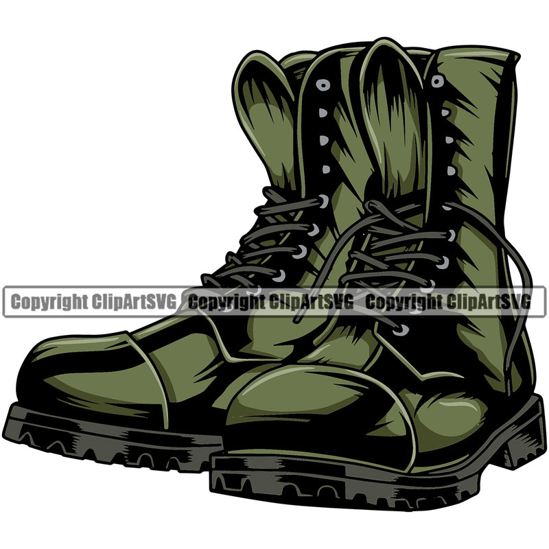 Military Army Gun Weapon Rights 2nd Amendment USA Soldiers National Safety Boots Color Design Element America American Art Design Logo Clipart SVG