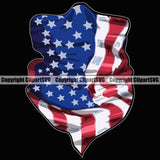 USA Flag Bandanna Mask Patriot Patriotism Gun Weapon Rights United States America 2nd Amendment American Rising Skull Color Scarf Black Background Design Element Military Army Art Design Logo Clipart SVG