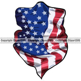 USA Flag Bandanna Mask Patriot Patriotism Gun Weapon Rights United States America 2nd Amendment American Rising Skull Color Scarf Color Design Element Military Army Art Design Logo Clipart SVG