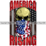 USA Flag Gun Weapon Rights United States Rising Skull Skeleton Head America Rising Color Red Quote Text Design Element 2nd Amendment American Military Army Art Design Logo Clipart SVG