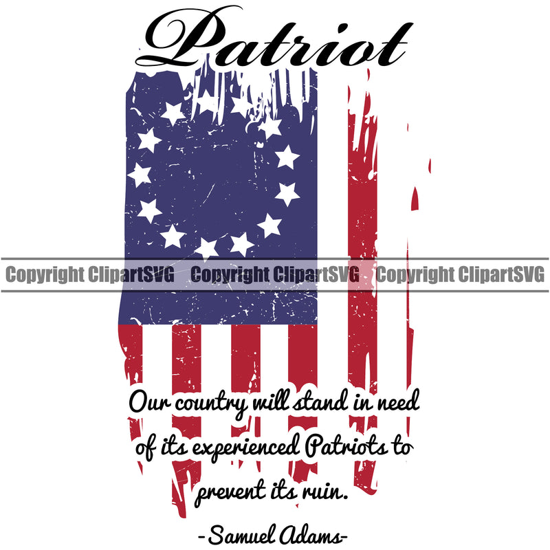 Distressed USA Flag Gun Weapon Rights United States America Betsy Ross Patriot Black Our Country Will Stand Quote Text Red Color Design Element 2nd Amendment American Military Army Art Design Logo Clipart SVG