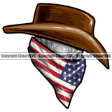 Skull Skeleton USA Flag Bandanna Mask Cowboy Hat Cap Weapon Rights United States America 2nd Amendment When Guns Are Outlawed Skull White Background Design Element American Military Army Art Design Logo Clipart SVG
