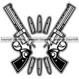 Military Army Gun Weapon Gun And Bullets Security Design Element Force Rights 2nd Amendment USA America American Art Design Logo Clipart SVG
