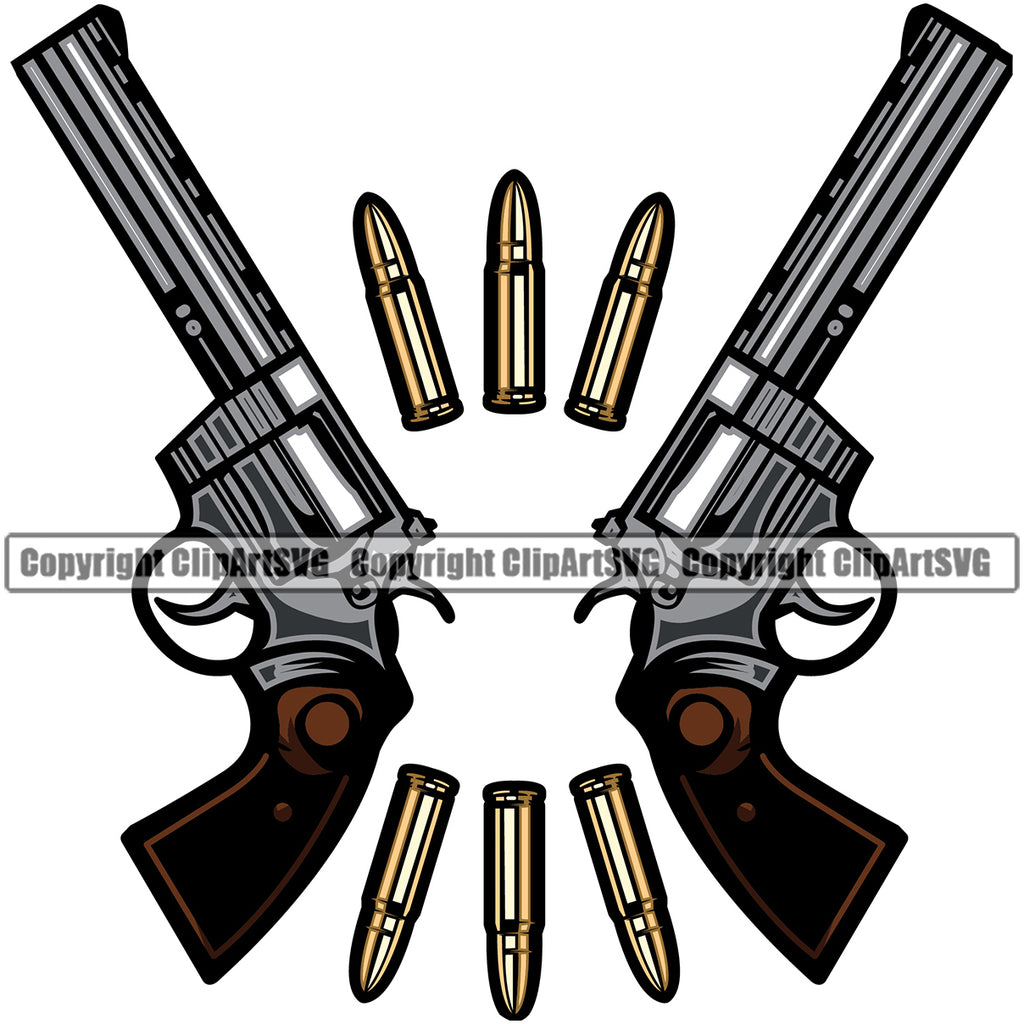 Military Army Gun Weapon Gun Color Design Element Rights 2nd Amendment USA America American Art Design Logo Clipart SVG