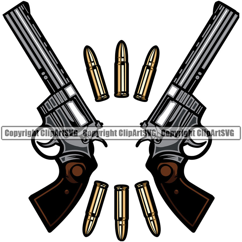 Military Army Gun Weapon Gun Color Design Element Rights 2nd Amendment USA America American Art Design Logo Clipart SVG