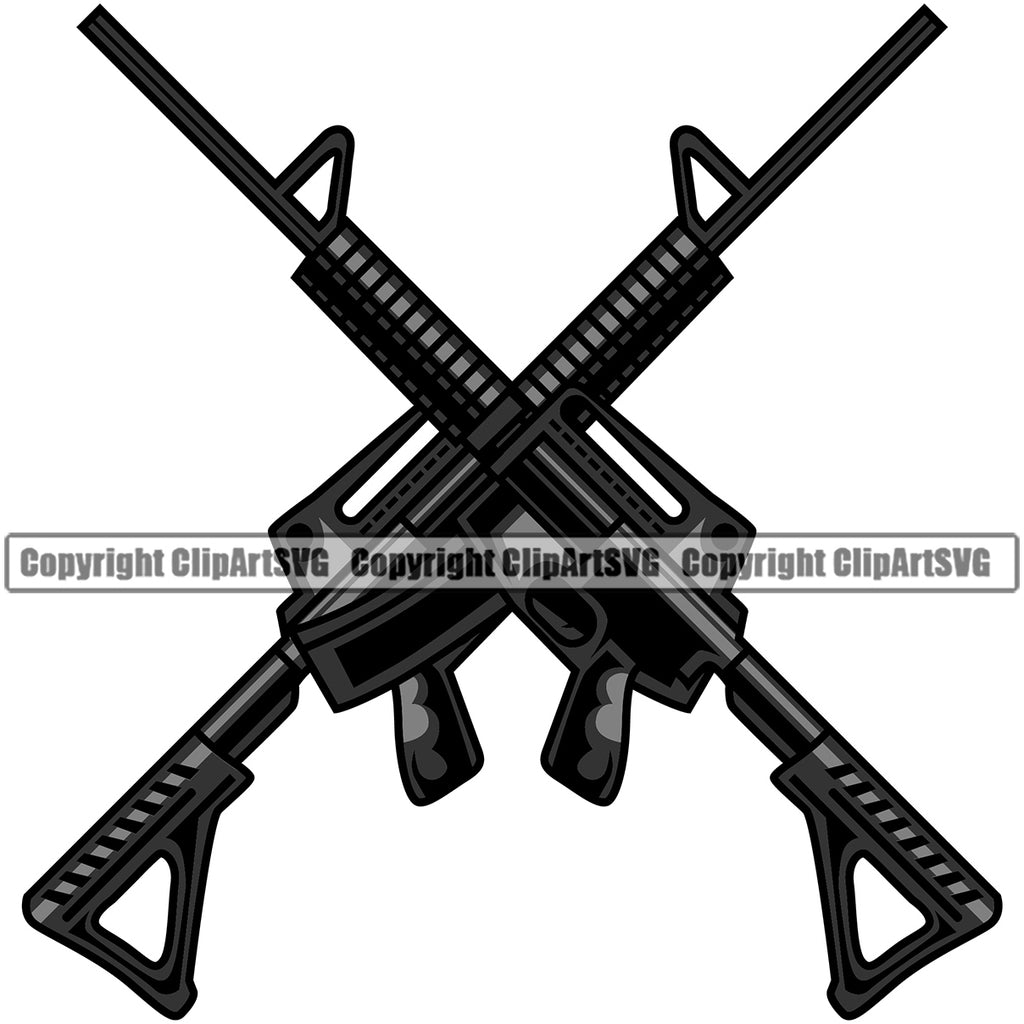 Military Army Gun Weapon Gun Black Design Element Rights 2nd Amendment USA America American Art Design Logo Clipart SVG