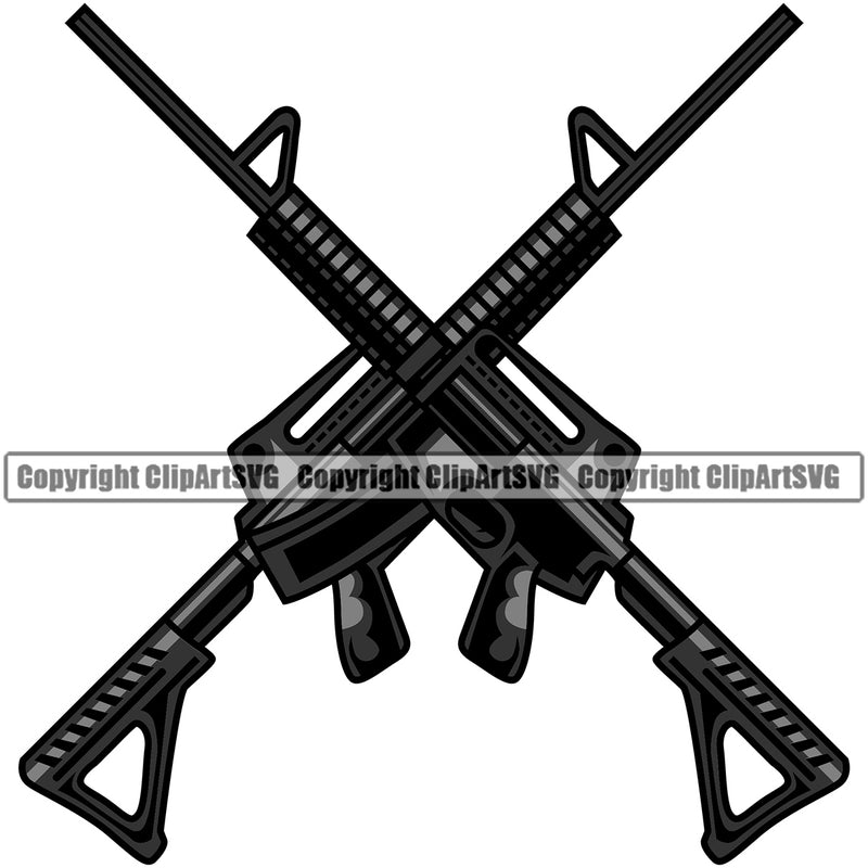 Military Army Gun Weapon Gun Black Design Element Rights 2nd Amendment USA America American Art Design Logo Clipart SVG