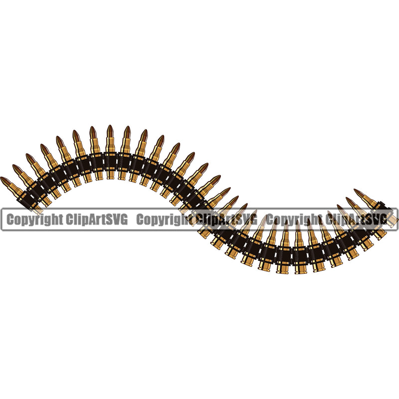 Military Army Weapon Gun Bullet Ak-47 Bullet Color Line Wavy Design Element Chain Border Outline Background Design Element Art Logo Clipart SVG