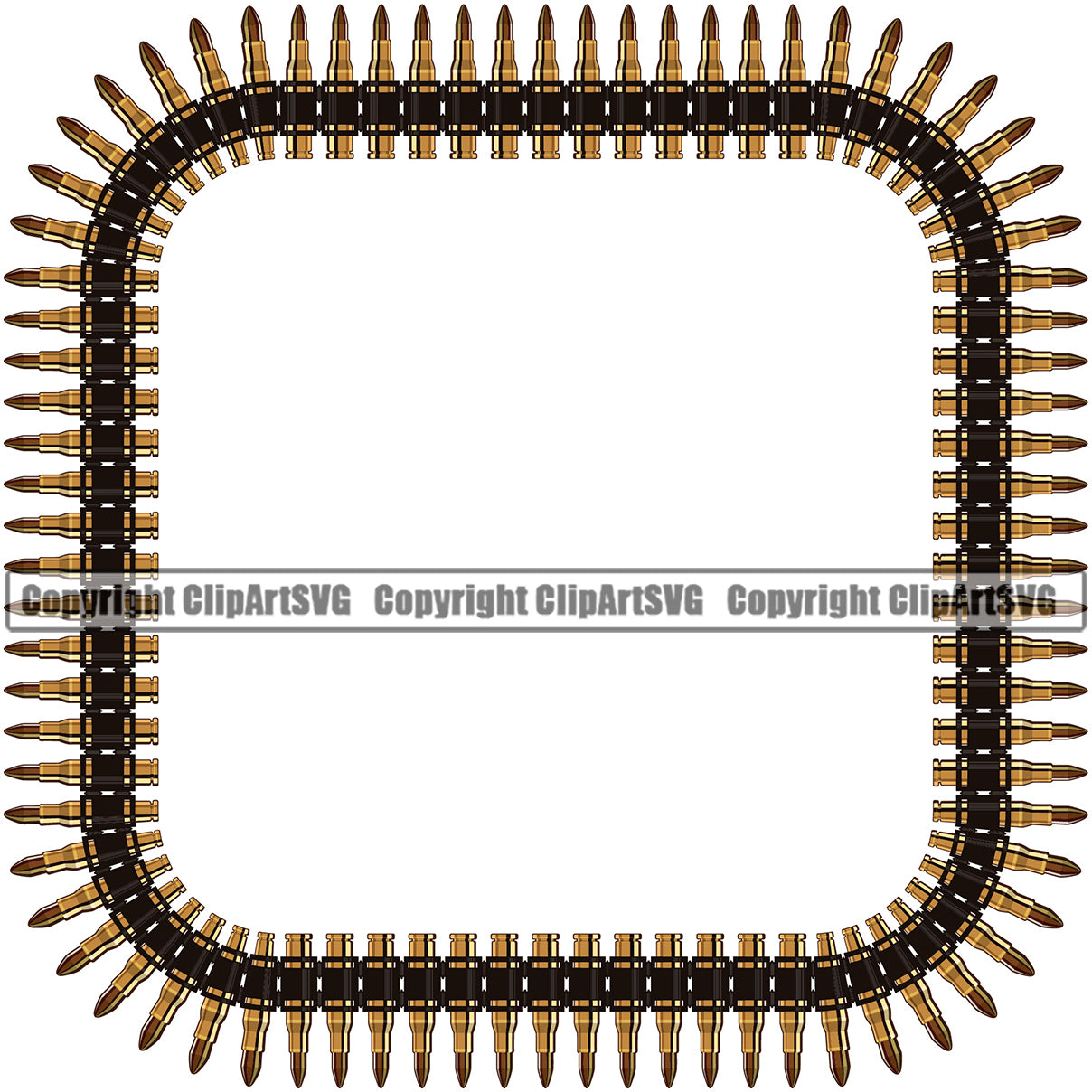 Military Army Weapon Gun Bullet Ak-47 Bullet Square Color Design ...