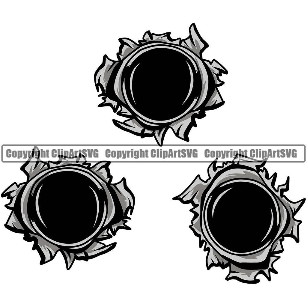 Military Army Gun Weapon Gun Bullet Hole Fir Design Element Rights 2nd Amendment USA America American Art Design Logo Clipart SVG